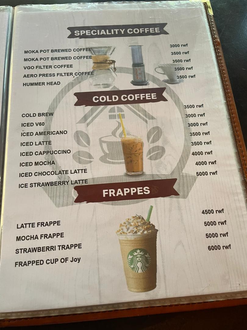 Cup of Joy menu page 11: Speciality coffee, cold coffee & frappes
