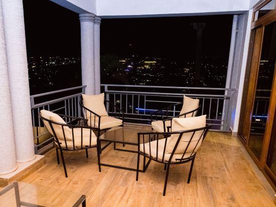 Evening view of Kigali from the guest house balcony